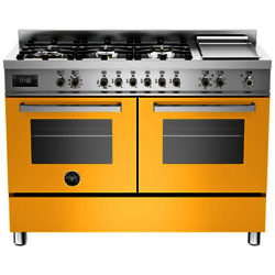 Bertazzoni Professional Series 120cm Dual Fuel Twin Range Cooker Yellow